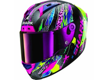 Aeron Carbon Fawn Violett Gelb Integralhelm ECE 22.06 Racing Sport inklusive 2 Visieren