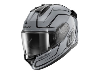Integralhelm D-SKWAL 3 Drone Silber Schwarz Silber mit Sonnenblende und Max Vision Pinlock ECE 22.06
