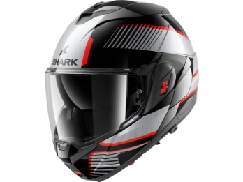 OXO Sikter Schwarz Chrom Silber Überklapphelm Modular Flip-Back ECE 22.06 P/J mit Sonnenblende und Pinlock