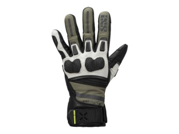 Montevideo-Short-ST schwarz olive hellgrau Motorradhandschuhe CE wasserdicht kurze Stulpe Leder