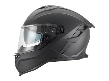 FI200 Solid schwarz matt Integralhelm ECE 22.06 mit Sonnenblende und Quick-Release System