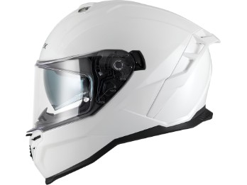 FI200 Solid weiß Integralhelm ECE 22.06 mit Sonnenblende und Quick-Release System