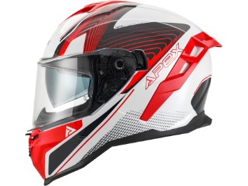FI200 Madrid weiß rot Integralhelm ECE 22.06 mit Sonnenblende und Quick-Release System