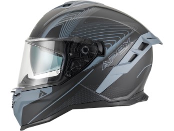 FI200 Madrid grau schwarz Integralhelm ECE 22.06 mit Sonnenblende und Quick-Release System