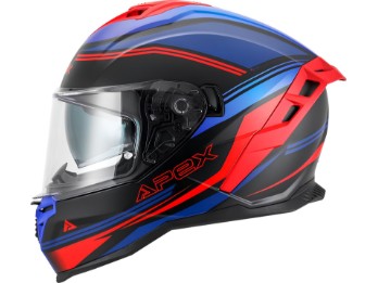 FI200 Paris blau rot matt Integralhelm ECE 22.06 mit Sonnenblende und Quick-Release System