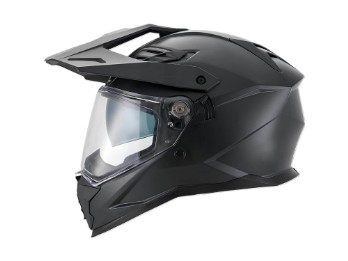 AI100 Solid schwarz matt Adventure-Motorradhelm ECE 22.06 mit Pinlock und Sonnenblende