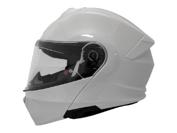 MI100 Solid perlweiß Klapphelm ECE 22.06 mit P/J Homologation Sonnenblende und Pinlock