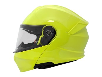 MI100 Solid fluo yellow Klapphelm ECE 22.06 mit P/J Homologation Sonnenblende und Pinlock