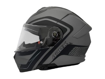 MI100 Porto schwarz grau Klapphelm ECE 22.06 mit P/J Homologation Sonnenblende und Pinlock