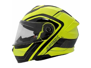 MI100 Porto schwarz gelb Klapphelm ECE 22.06 mit P/J Homologation Sonnenblende und Pinlock