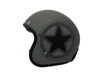 JI100 Star schwarz matt grau Jethelm ECE 22.06 mit Sonnenblende