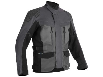 Storbo graphite dunkelgrau schwarz Motorradjacke CE AA wasserdicht mit Thermoweste und Protektoren