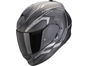 Integralhelm EXO-491 KRIPTA matt schwarz-silber ECE 22.06 mit Sonnenblende