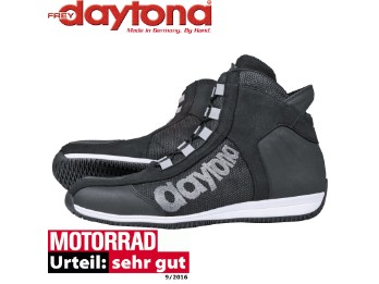 Motorradschuhe AC4 WD schwarz weiss Leder-Textil Mix Schuhe mit Knöchelschutz