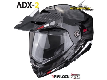 Endurohelm ADX-2 Camino schwarz silber rot ECE 22.06 mit Sonneblende und Max Vision Pinlock