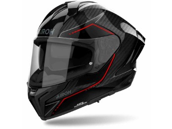Matryx Carbon Stylisch schwarz rot Full 6K Sport-Integralhelm ECE 22.06 mit Pinlock 120 XLT und Sonnenblende
