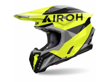 Twist 3 King fluo gelb schwarz grau Crosshelm ECE 22.06 mit Emergency-Release und Doppel-D Verschluss