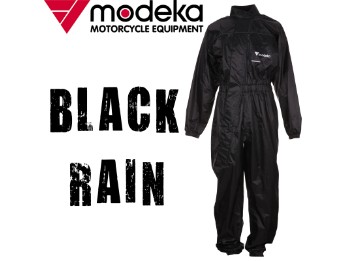 Regenkombi Black Rain schwarz Motorrad Kombination Regen Diagonalreißverschluss