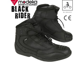 Schuhe Black Rider schwarz Sport Stiefel Leder klassisch CE mit Verstärkungen