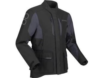 Siberia schwarz grau Motorradjacke CE wasserdicht Shelltech Super Futter Fibre Tech und Protektoren