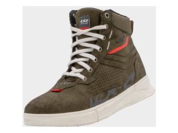 Chrome khaki Motorradstiefel CE Wildleder mit Reißverschluss und Verstärkungen