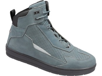 CORSO Motorradschuhe graublau Sneaker CE Sommer Nubuk-Leder mit 2 Paar Schnürsenkel