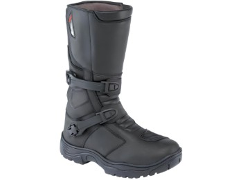 Dakar schwarz Motorradstiefel CE wasserdicht Leder Protektoren