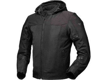 Davey Air schwarz 2in1 Motorradjacke Hoodie Softshell CE AA wasserdicht Mesh mit Protektoren