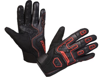 Dracon Mesh schwarz rot Motorradhandschuhe CE Leder Grip atmungsaktiv Touchscreen-kompatibel