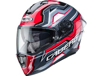 Integralhelm DRIFT EVO LB29 schwarz anthrazit rot Sporthelm mit Doppel-D Verschluss Sonnenblende und Max Vision Pinlock