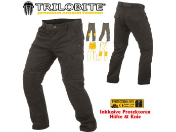 Motorrad Jeans Dual Pants Cargo Hose schwarz mit abnehmbarem Hosenbein