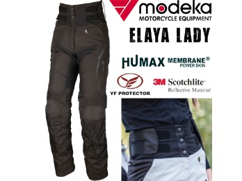 Damen Hose Elaya Lady schwarz mit High-Waist Stretchbund Humax YF Protektoren