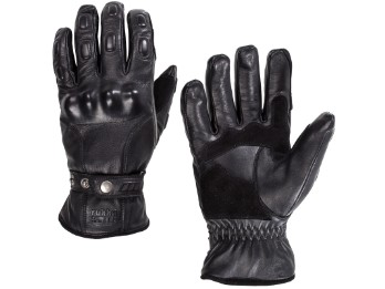 Handschuhe Elkford schwarz Leder mit Knöchel- und Fingerschutz CE-geprüft