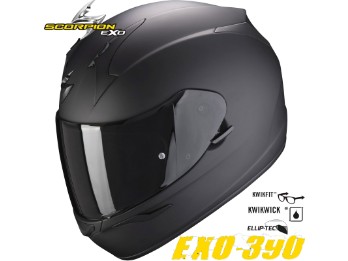 Integralhelm EXO-390 Solid schwarz matt