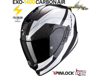 Integralhelm Exo-1400 Air Carbon Legione weiß GRATIS Visier Sonnenblende Max Pinlock