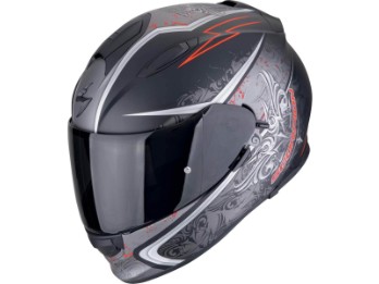 Integralhelm EXO-491 RUN Matt Schwarz Rot mit Sonnenblende und ECE 22.06