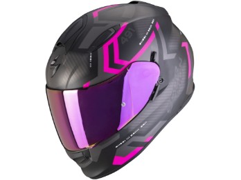 Integralhelm EXO-491 Spin matt schwarz pink ECE 22.06 mit Sonnenblende