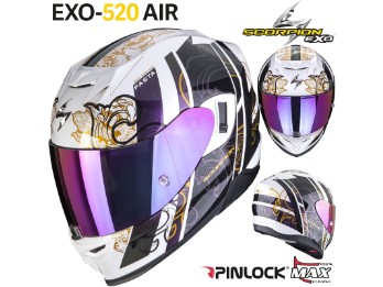 Integralhelm EXO-520 Air Fasta weiß chameleon ECE 22.06 Max Vision Pinlock