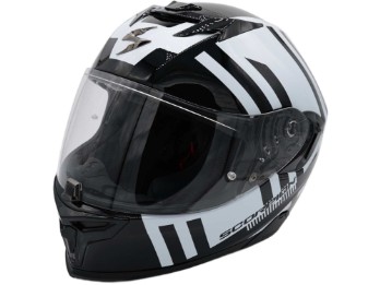 Integralhelm EXO-520 EVO AIR BANSHEE perlmutt weiß-schwarz mit AirFit ECE 22.06 Sonnenblende und Max Vision Pinlock