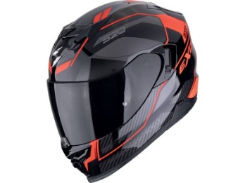 Integralhelm EXO-520 EVO AIR LENA Schwarz Rot mit AirFit ECE 22.06 Sonnenblende und Max Vision Pinlock