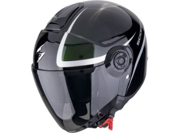 Jethelm EXO-CITY II 2 INTERCITY Schwarz Chamäleon mit langem Visier Sonnenblende und ECE 22.06