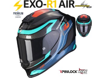 Integralhelm EXO-R1 Air Vatis schwarz blau rot Sporthelm Max Vision Pinlock AirFit
