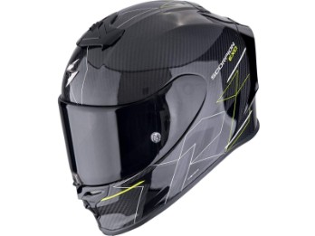 Integralhelm EXO-R1 EVO CARBON AIR CYNERGY Schwarz Neon Gelb Premium-Helm mit Max Vision Pinlock AirFit