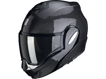 Klapphelm EXO-TECH EVO CARBON SOLID carbon glanz 180 Grad Flip-Back Sonnenblende ECE 22.06 Pinlock