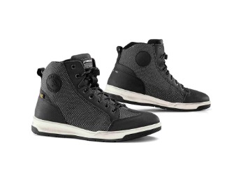Pyro 2 grau Motorrad-Sneaker CE wasserdicht orthopädisches Fußbett D3O Protektoren