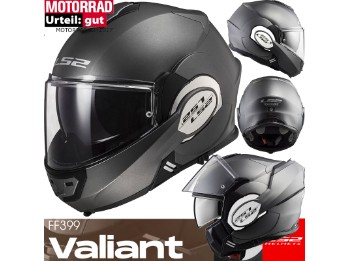 Klapphelm FF399 Valiant Mono titanium matt Sonnenblende 100% Max Vision Pinlock
