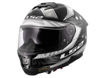 FF808 STREAM II 2 Galdam schwarz weiss Integralhelm ECE 22.06 mit Sonnenblende