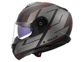 FF908 Strobe II Code matt schwarz grau Klapphelm ECE 22.06 mit Sonnenblende