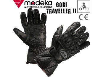 Handschuhe Gobi Traveller II 2 schwarz Leder Stretch Touch Tip CE Verstärkungen