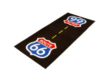 Motorradteppich Werkstatt Garagenmatte Route 66 Geschenkartikel 190 x 80 cm